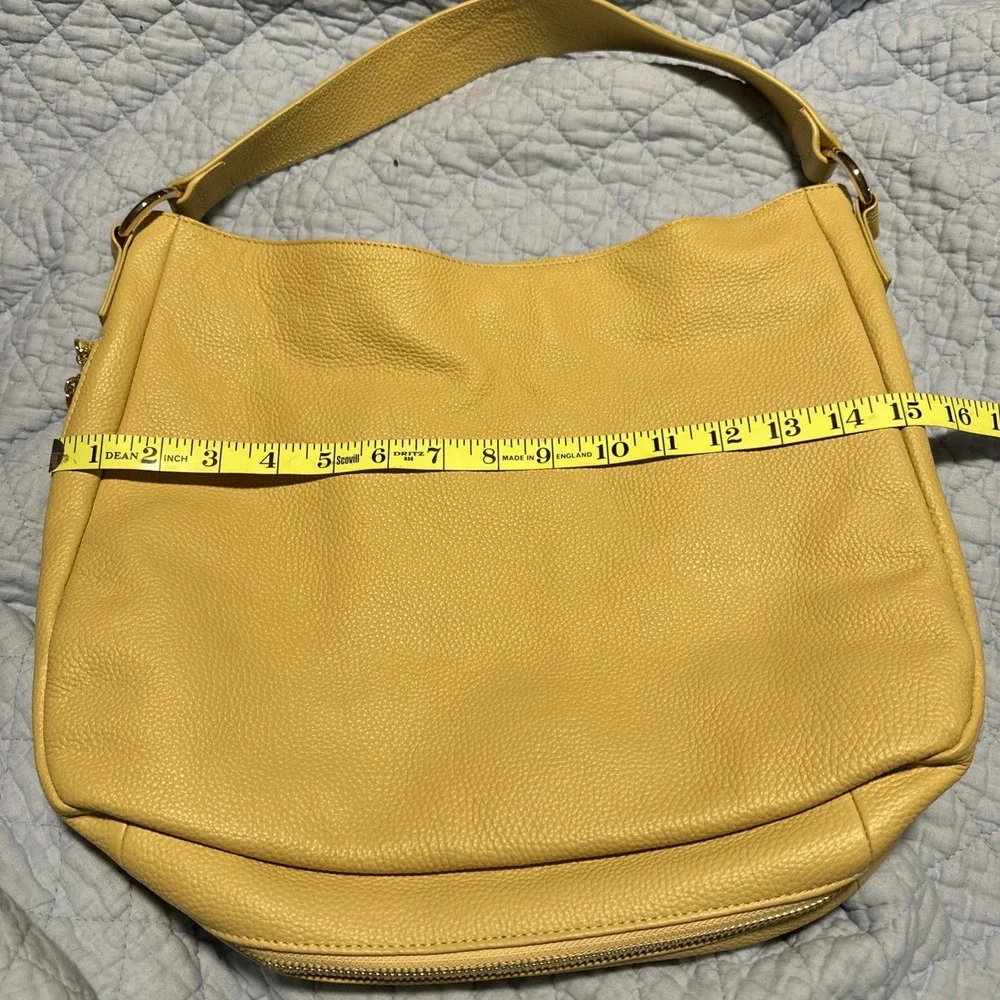 Laggo: The Taylor Yellow Leather Hobo Front Zipper Pocket‎ Shoulder Handbag
